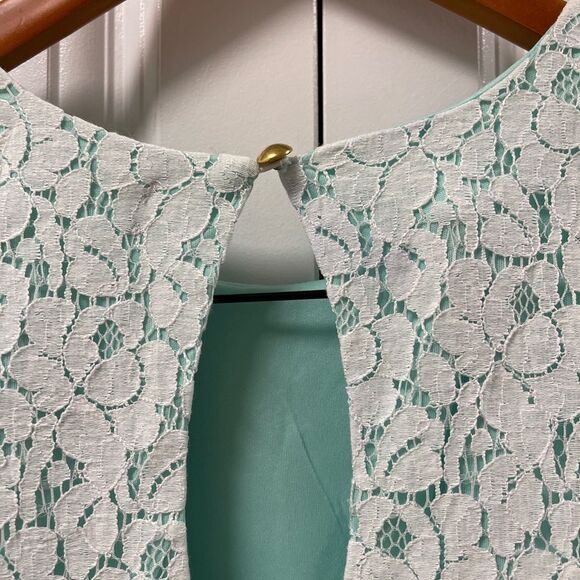 Emerald Sundae Junior’s Mint Seafoam Lace Dress - Picture 9 of 13